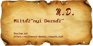 Miltényi Dezső névjegykártya
